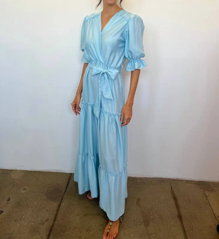 Discount Days Syros Maxi Dress In Sky Blue