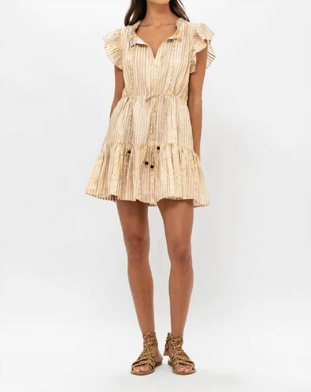 YEAR-End Clearance Cinched Flirty Short In Samoa Tan/gold