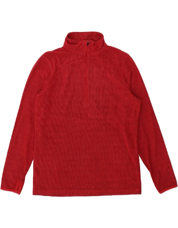 ROHAN Womens Full Zip Fleece Jumper UK 14 Medium Red Polyester