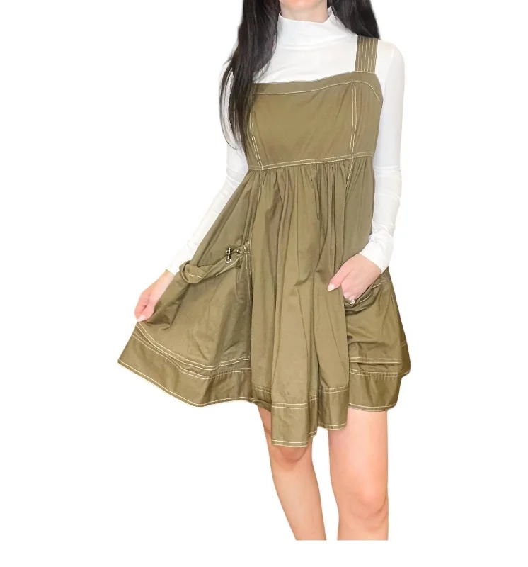 Limited Time Offer The Sutton Rose Square Neck Dress In Olive