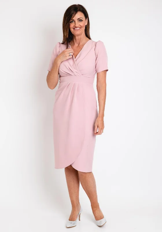 Value Deals Coco Doll Toya Faux Wrap Midi Dress, Blush