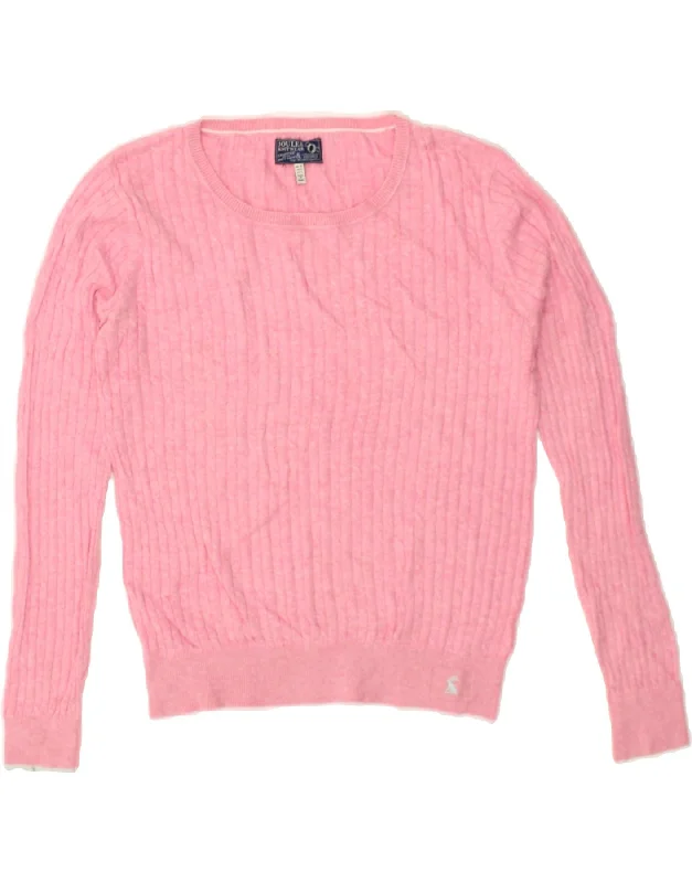 JOULES Womens Boat Neck Jumper Sweater UK 10 Small Pink Cotton