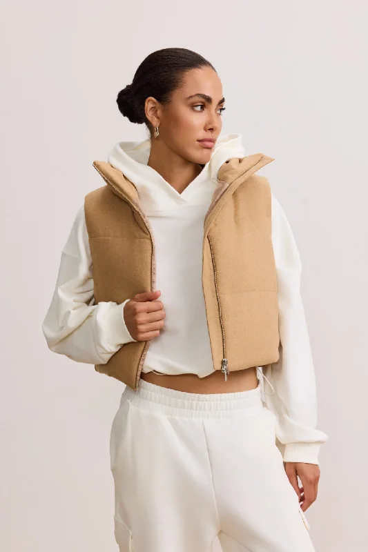 Instant Savings IZZY zip up vest - Camel