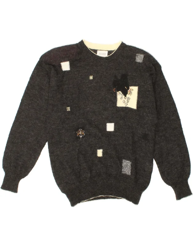 Limited Quantity BASLER Womens Crew Neck Jumper Sweater UK 10 Small Grey Geometric Mohair Limited Quantity BASLER Womens Crew Neck Jumper Sweater UK 10 Small Grey Geometric Mohair