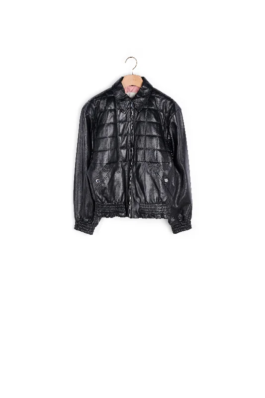 Hurry In Veste en cuir lisse