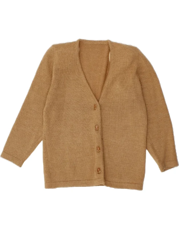 Act Fast VINTAGE Womens 3/4 Sleeve Cardigan Sweater UK 16 Large Beige