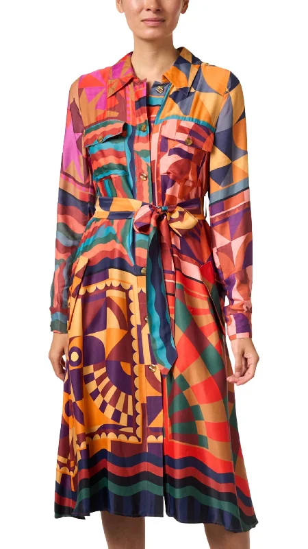 Buy Now Shirt Dress In Pink Tropical
