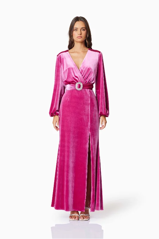 Factory Direct Sale Solene Eventwear Maxi Dress In Pink