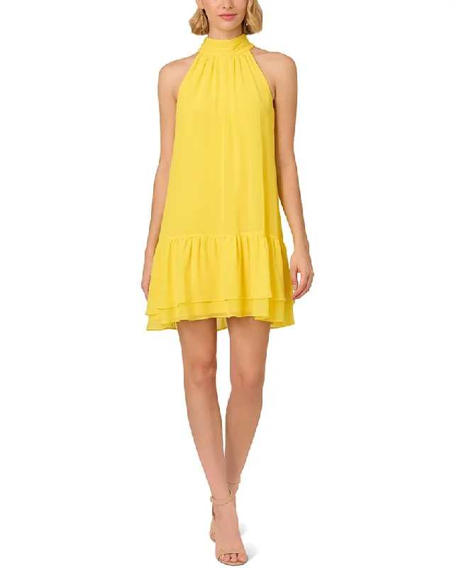 Super Sale Adrianna Papell Chiffon Flounce Trapeze Short Dress