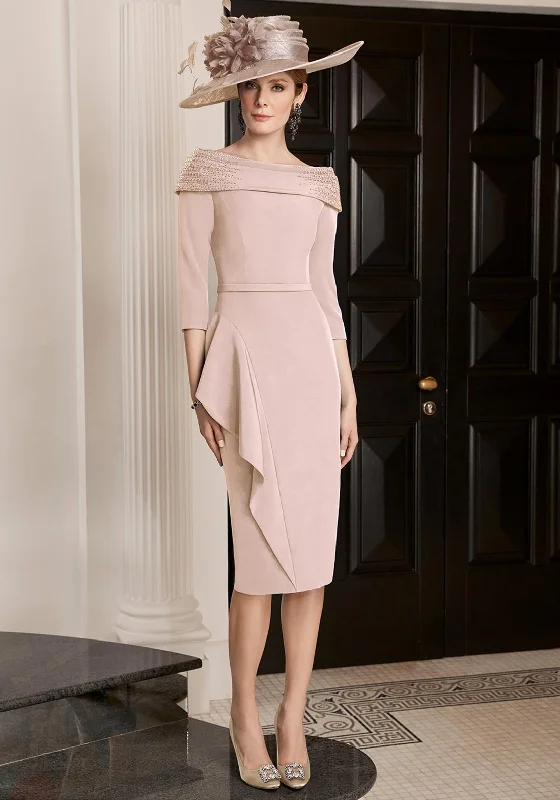 Lowest Prices Veni Infantino Delicately Beaded Neckline Midi Dress, Almond