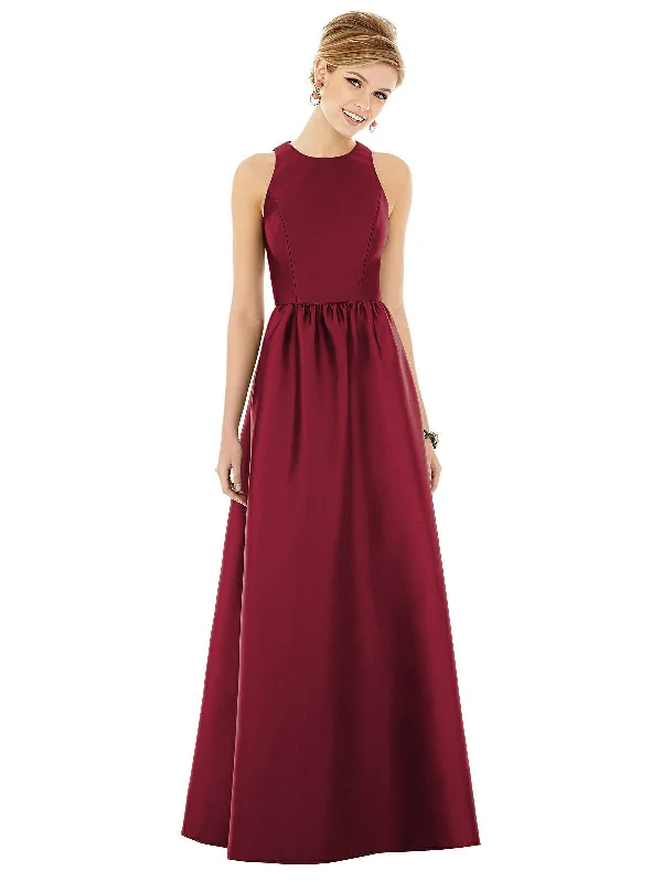 Mega Sale Sleeveless Keyhole Back Satin Maxi Dress
