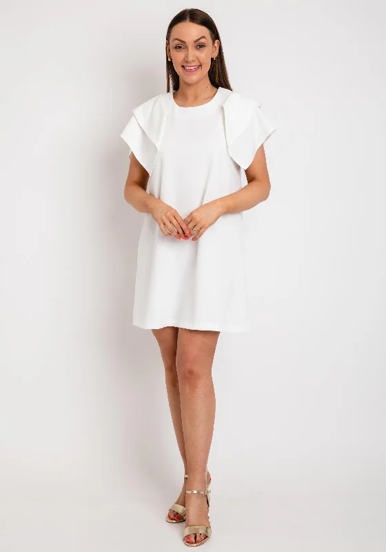 Today’s Deal The Sofia Collection Frill Sleeve Shift Mini Dress, White